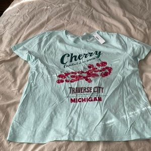 J crew Women's Plus size 2x TSHIRT Yummy aqua soft NWT